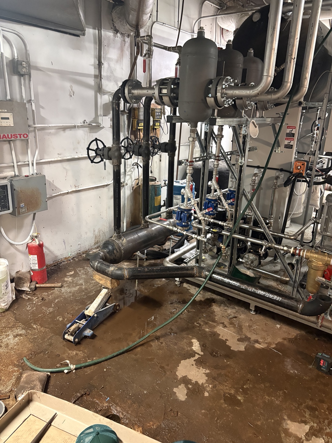 Industrial piping and mechanical room